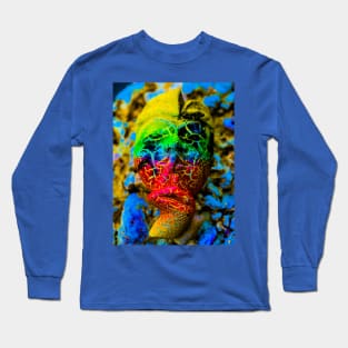 An aslant multicolored Bali face mask Long Sleeve T-Shirt